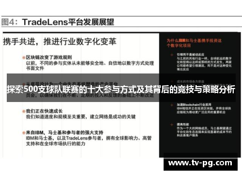 探索500支球队联赛的十大参与方式及其背后的竞技与策略分析