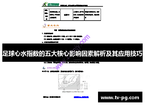 足球心水指数的五大核心影响因素解析及其应用技巧